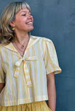The Tiny Big Sister Blouse Striped 'Sailor Neck' - Mellow Yellow - The Tiny Big Sister