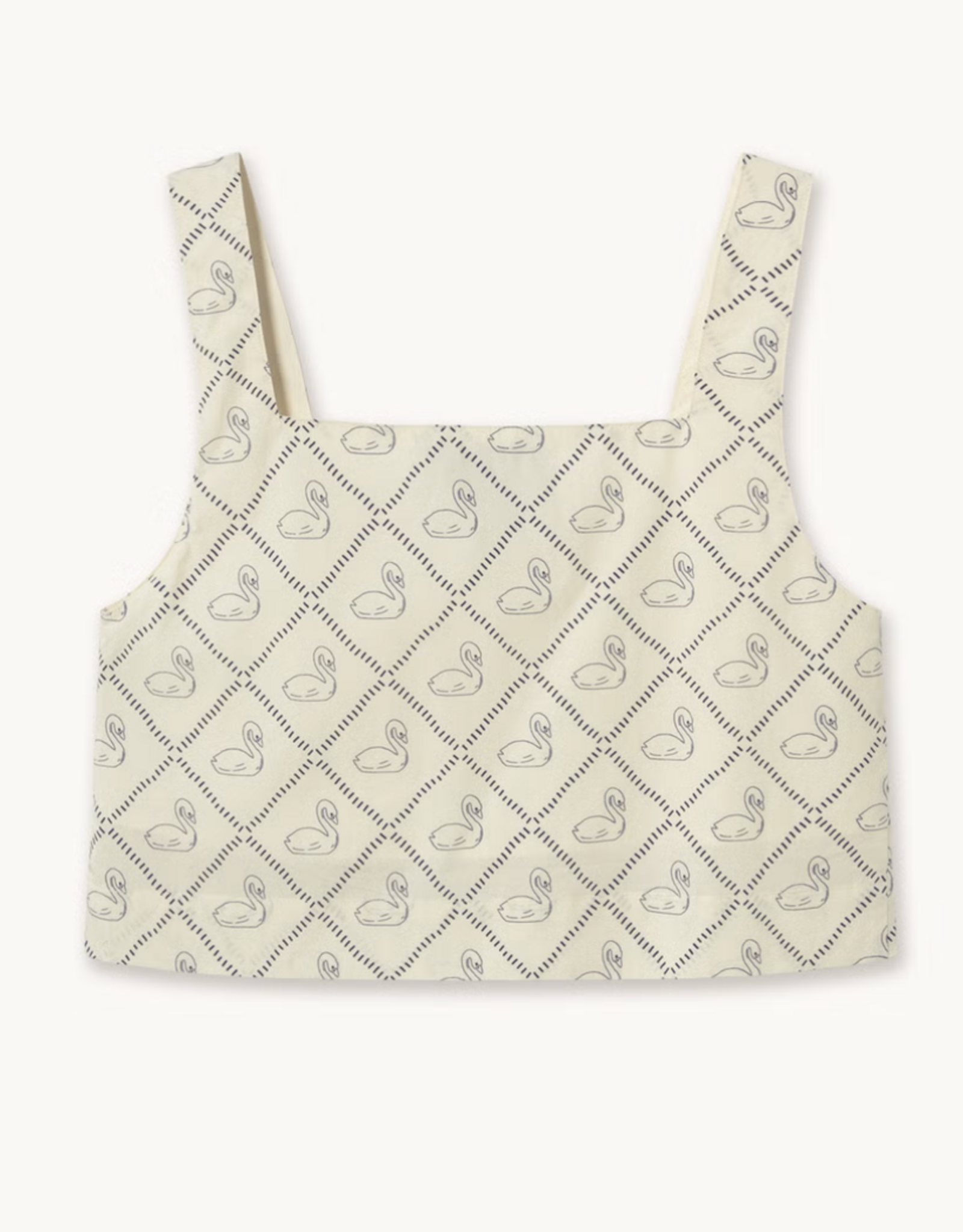 The Tiny Big Sister Top 'Swans' - Light Cream - The Tiny Big Sister
