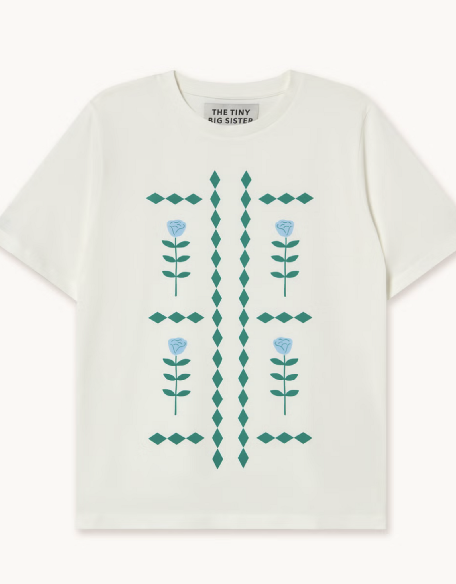 The Tiny Big Sister T-Shirt 'Flowers' - Off White - The Tiny Big Sister