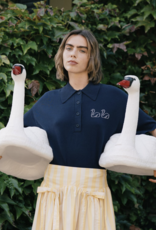 The Tiny Big Sister Polo 'Swans' - Navy -  The Tiny Big Sister