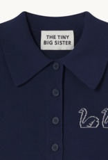 The Tiny Big Sister Polo 'Swans' - Navy -  The Tiny Big Sister
