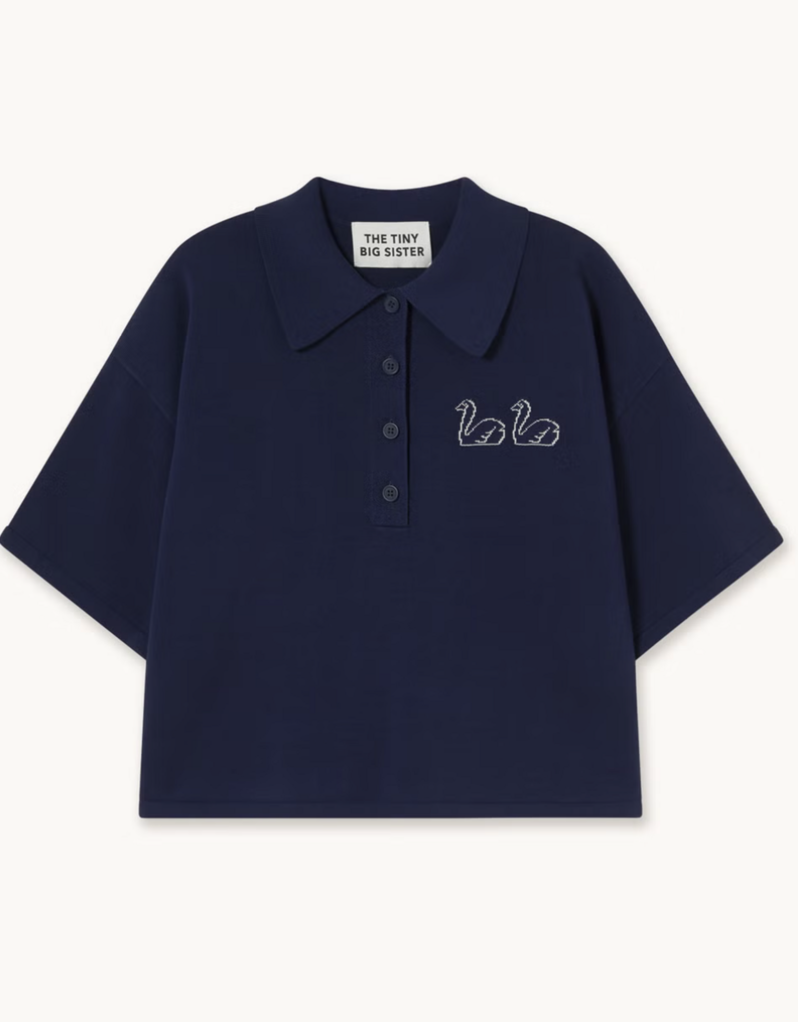 The Tiny Big Sister Polo 'Swans' - Navy -  The Tiny Big Sister