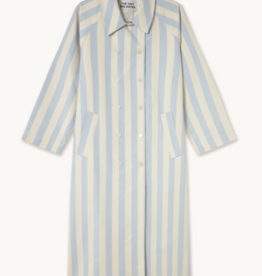 The Tiny Big Sister Trench Coat 'Striped' - Denim Blue/Ivory - The Tiny Big Sister