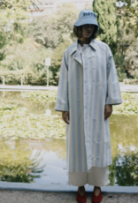 The Tiny Big Sister Trench Coat 'Striped' - Denim Blue/Ivory - The Tiny Big Sister