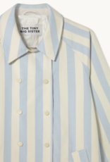 The Tiny Big Sister Trench Coat 'Striped' - Denim Blue/Ivory - The Tiny Big Sister