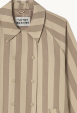 The Tiny Big Sister Trench Coat 'Striped' - Mocha/Dark Vanilla - The Tiny Big Sister