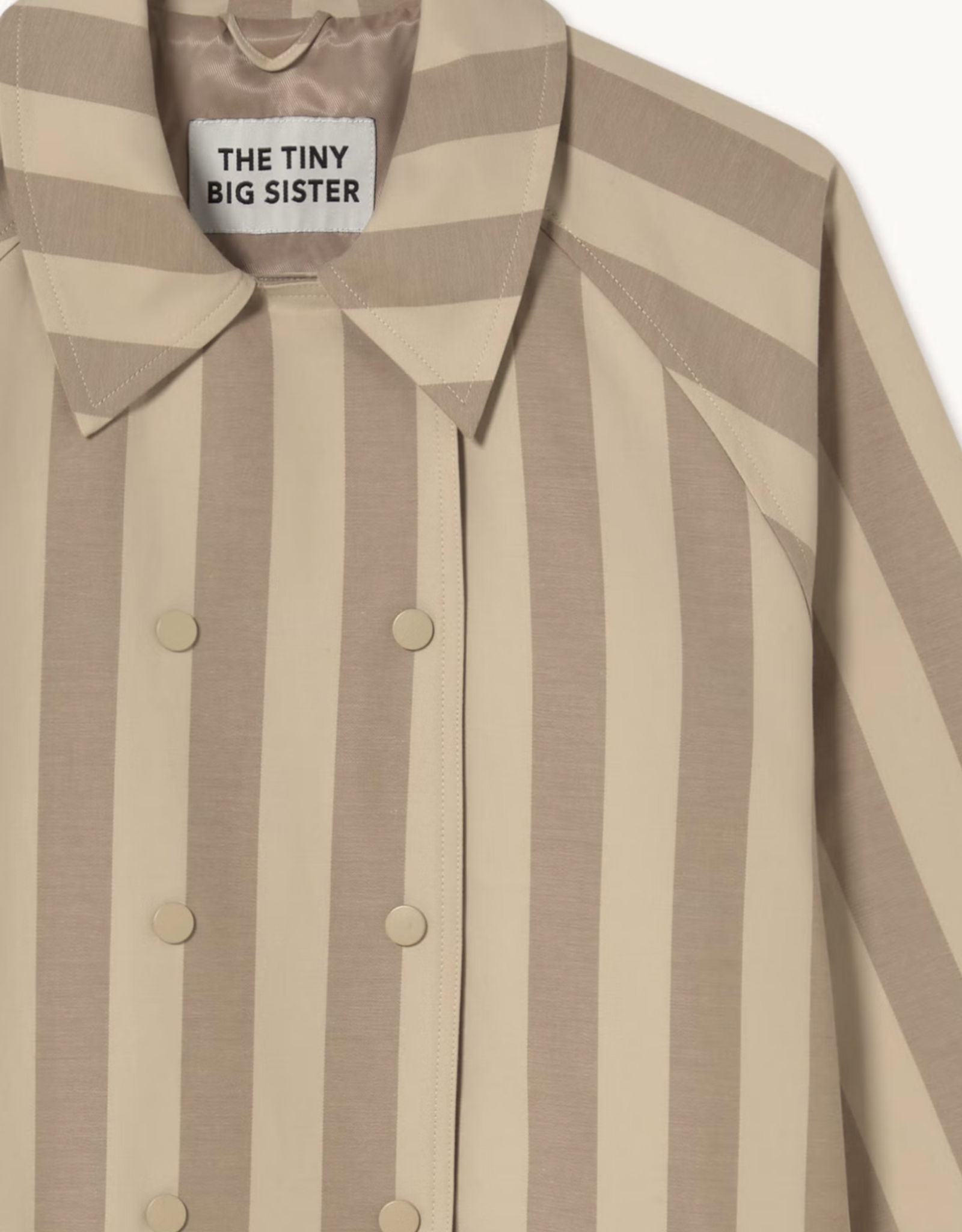 The Tiny Big Sister Trench Coat 'Striped' - Mocha/Dark Vanilla - The Tiny Big Sister