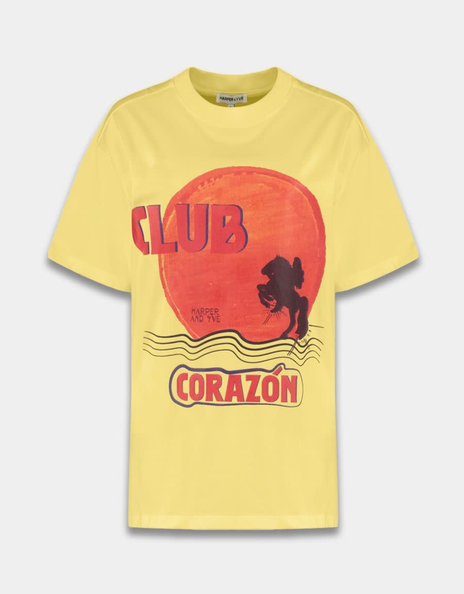 Harper&Yve T-Shirt  'Clubcorazon' - Light Yellow - Harper&Yve