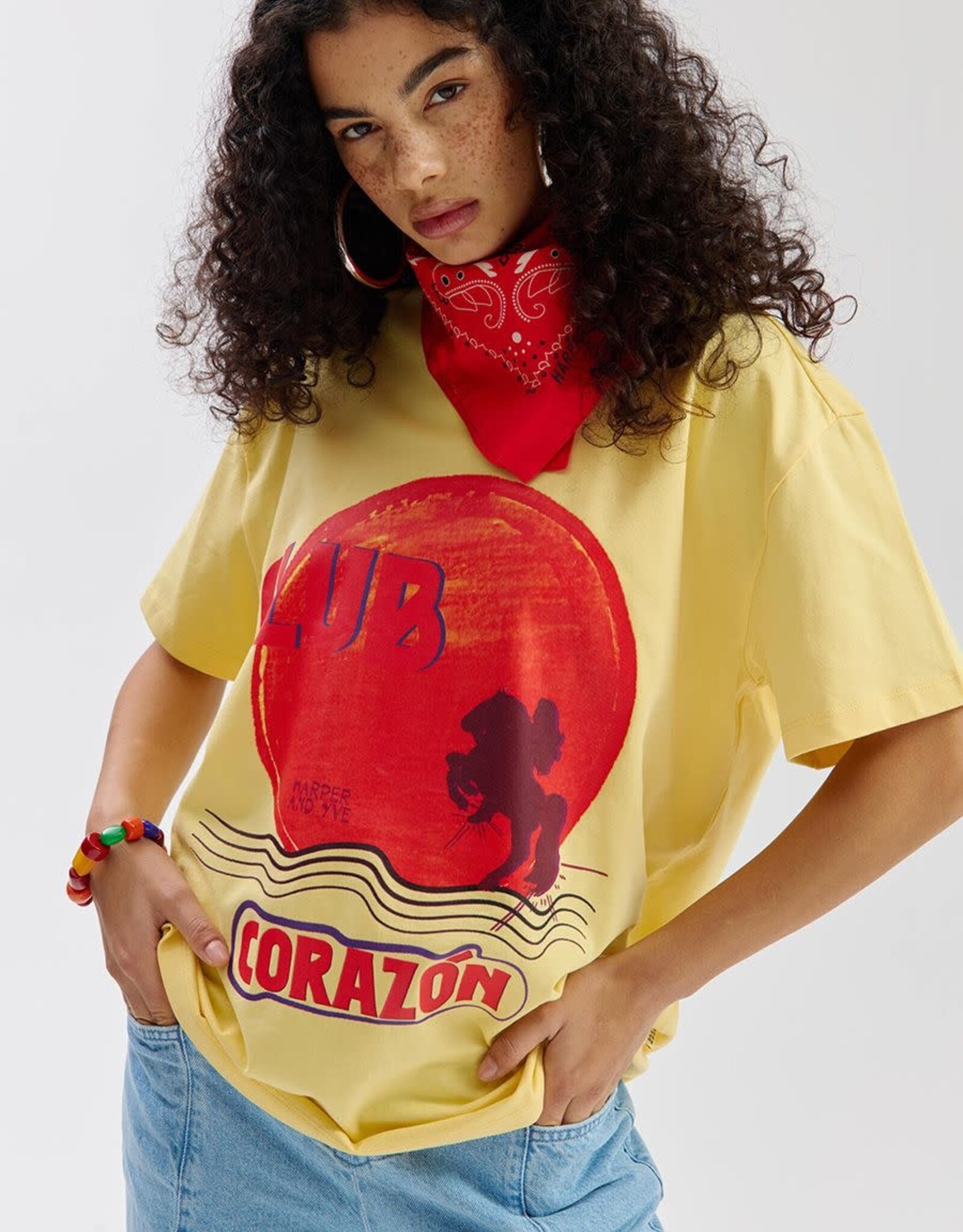 Harper&Yve T-Shirt  'Clubcorazon' - Light Yellow - Harper&Yve