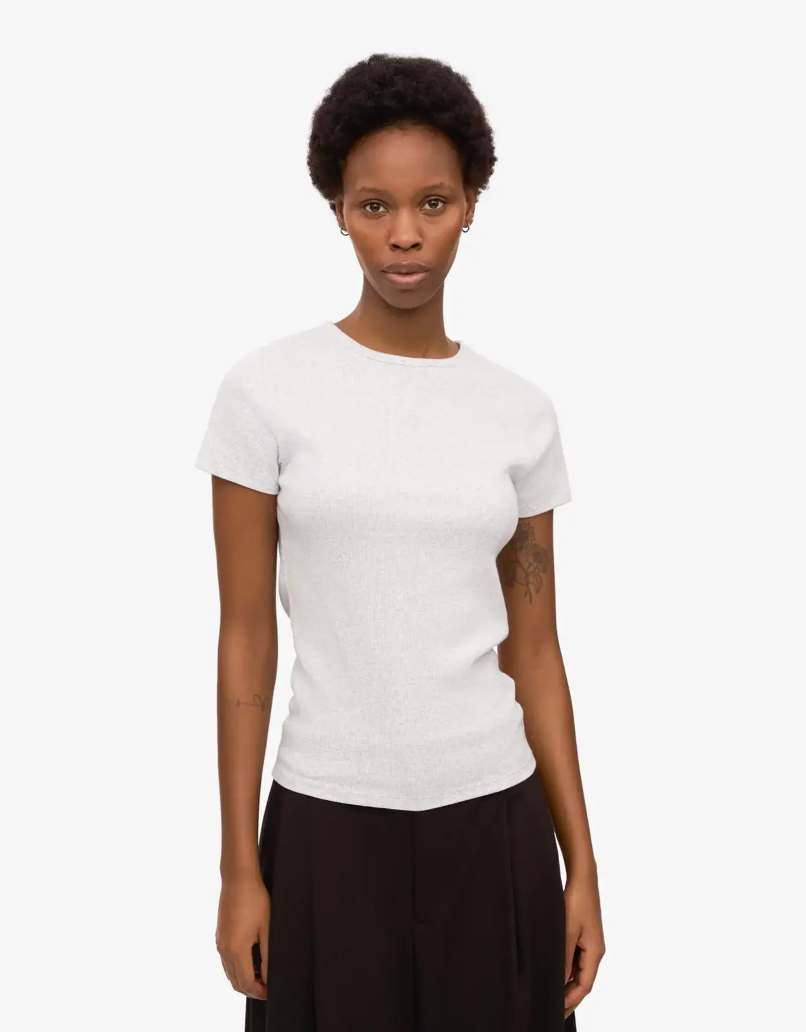 Colorful Standard T-Shirt 'Organic Rib SS' - Snow Melange  - Colorful Standard