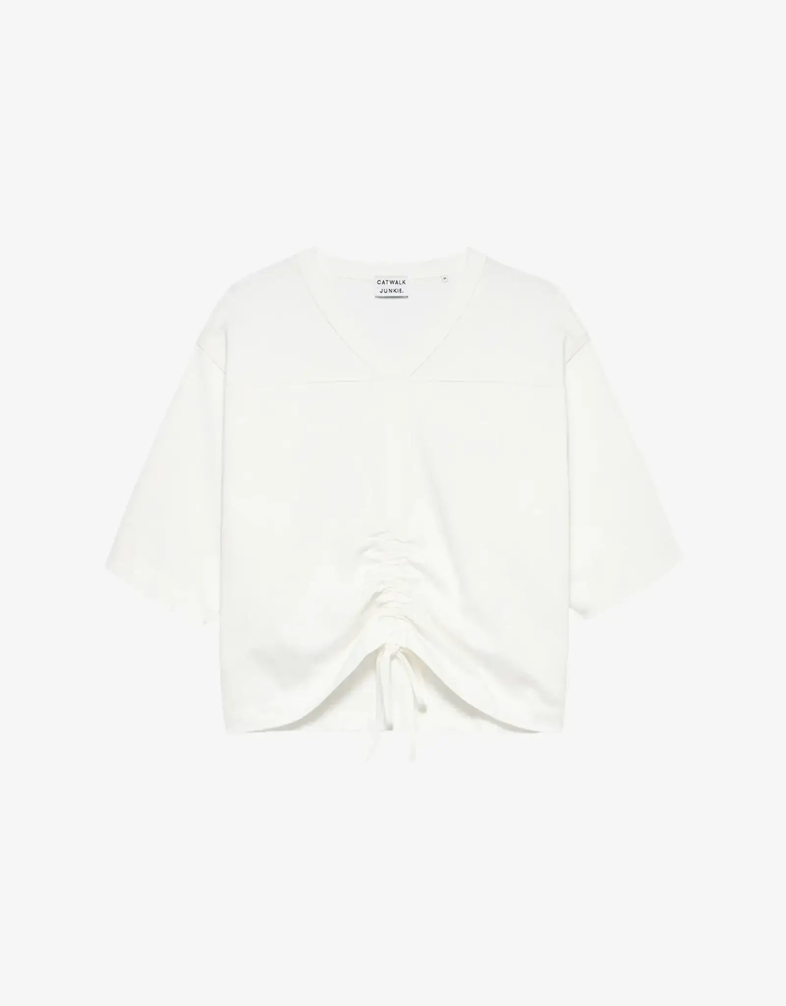 Catwalk Junkie T-Shirt 'Strap Detail' - Off White - Catwalk Junkie
