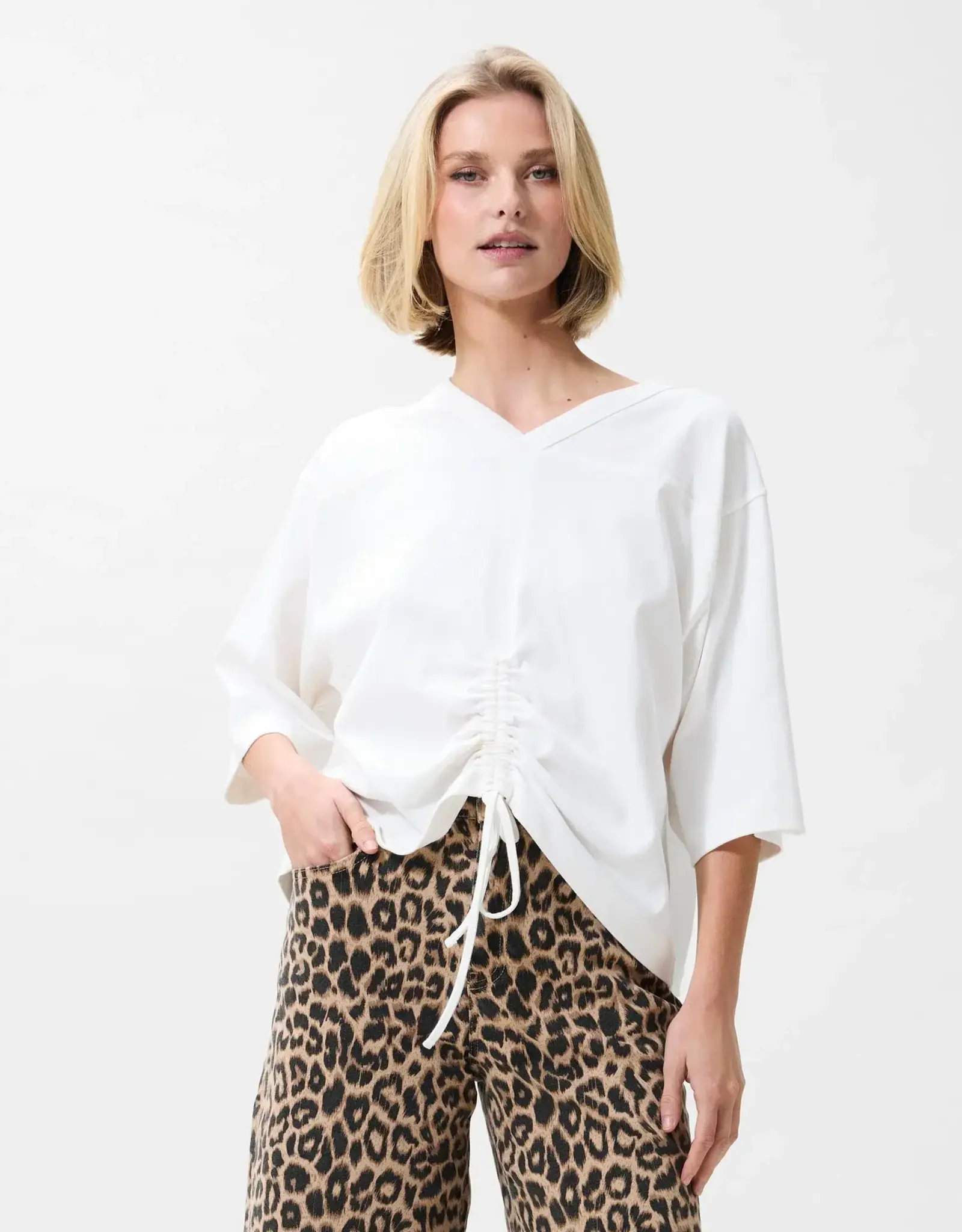 Catwalk Junkie T-Shirt 'Strap Detail' - Off White - Catwalk Junkie