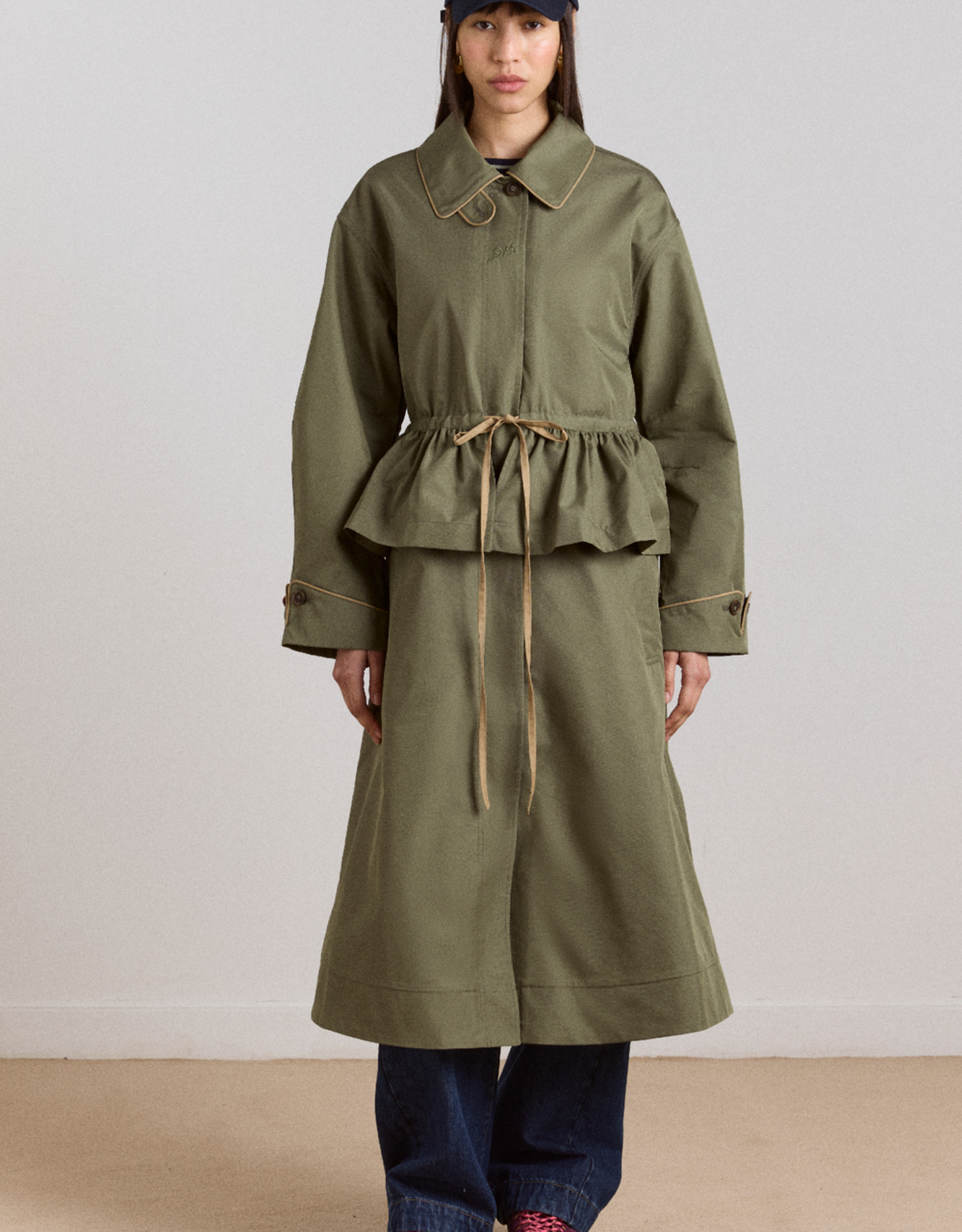 Damson Madder Trench 'Myrtle' - Sage - Damson Madder