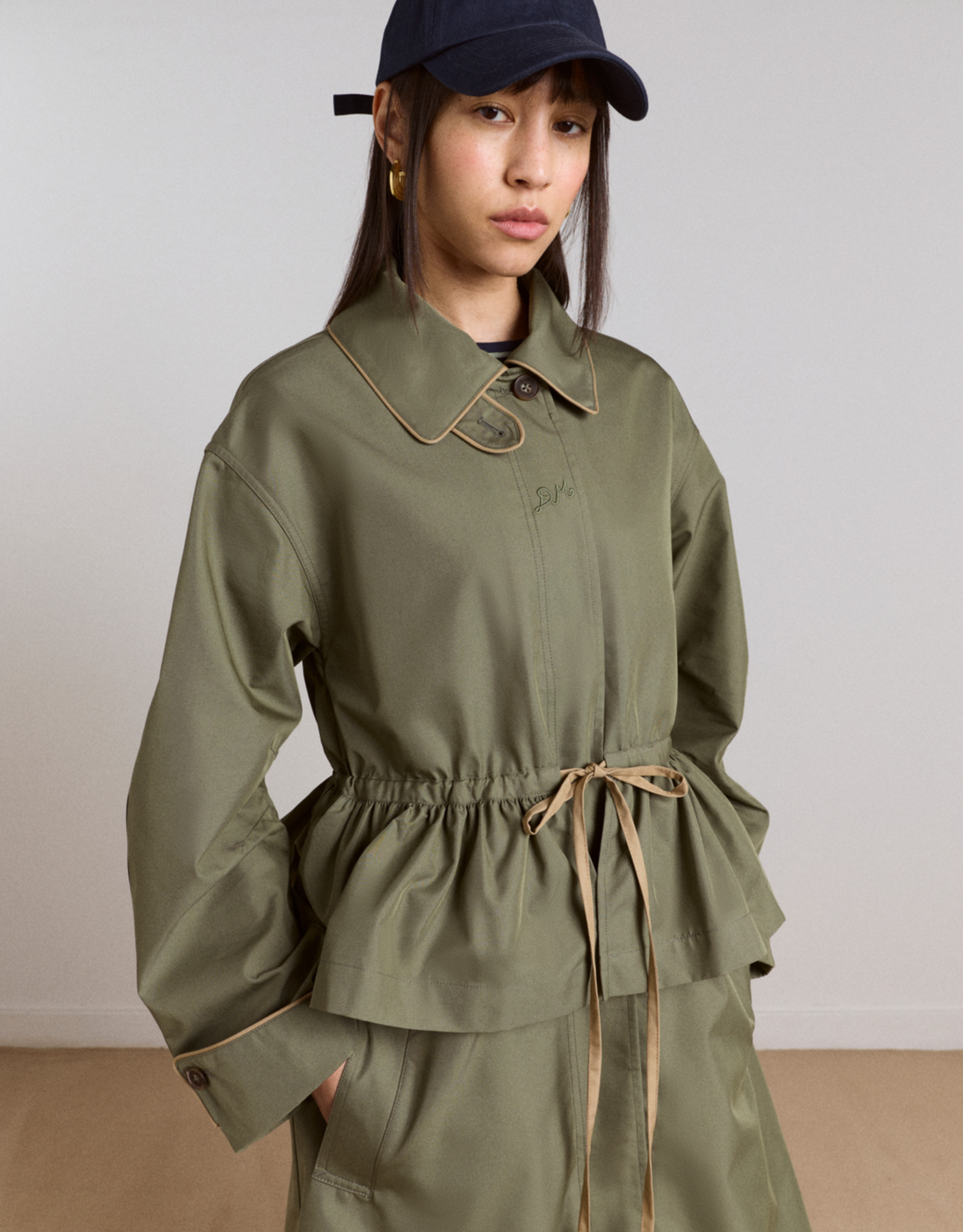 Damson Madder Trench 'Myrtle' - Sage - Damson Madder