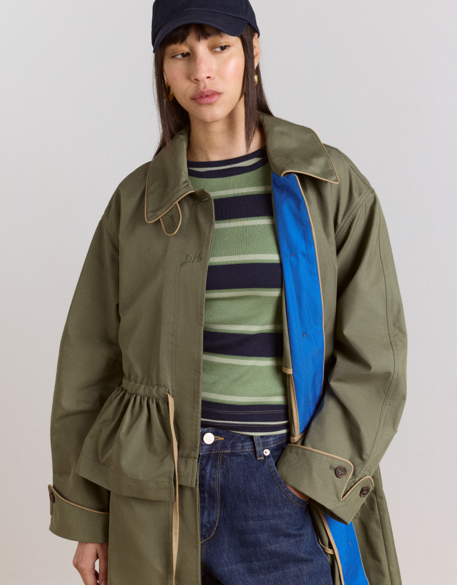 Damson Madder Trench 'Myrtle' - Sage - Damson Madder