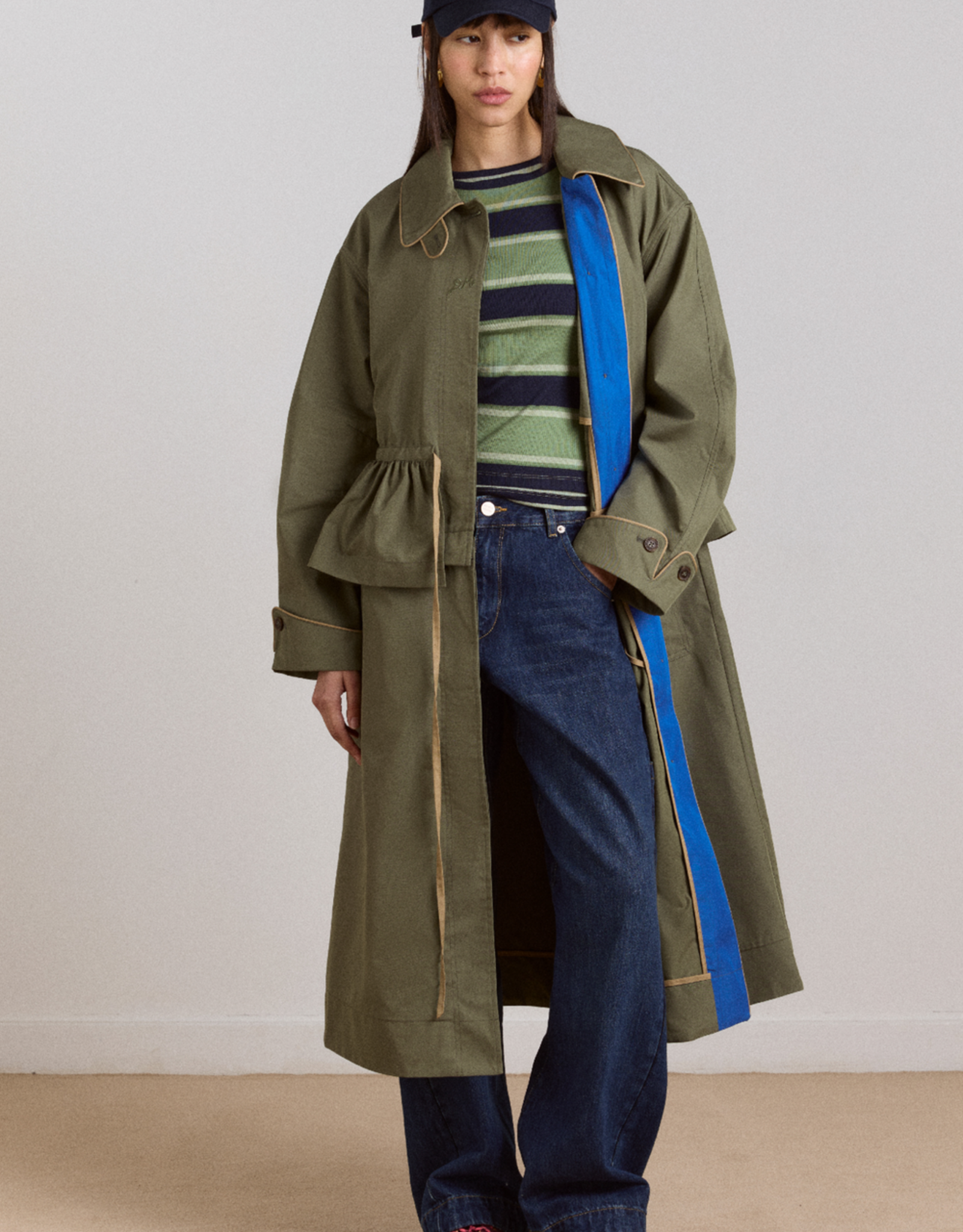 Damson Madder Trench 'Myrtle' - Sage - Damson Madder