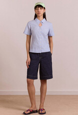 Damson Madder Blouse 'Ebba' - Mini Business Stripe - Damson Madder