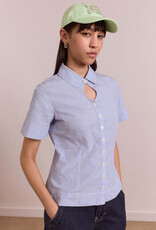 Damson Madder Blouse 'Ebba' - Mini Business Stripe - Damson Madder