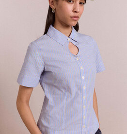 Damson Madder Blouse 'Ebba' - Mini Business Stripe - Damson Madder