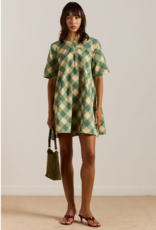 Damson Madder Jurk 'Bridget' - Green Butter Gingham - Damson Madder