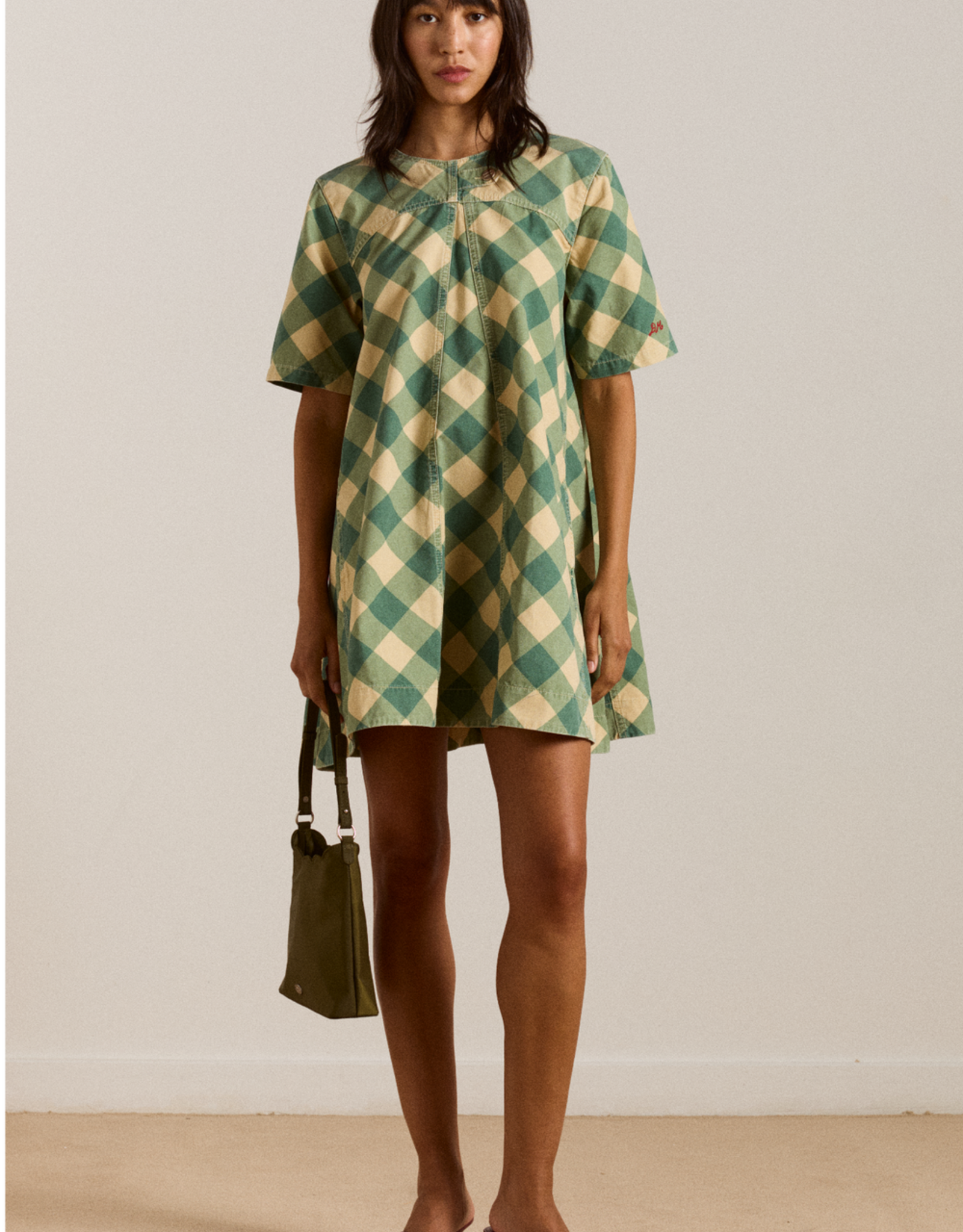 Damson Madder Jurk 'Bridget' - Green Butter Gingham - Damson Madder