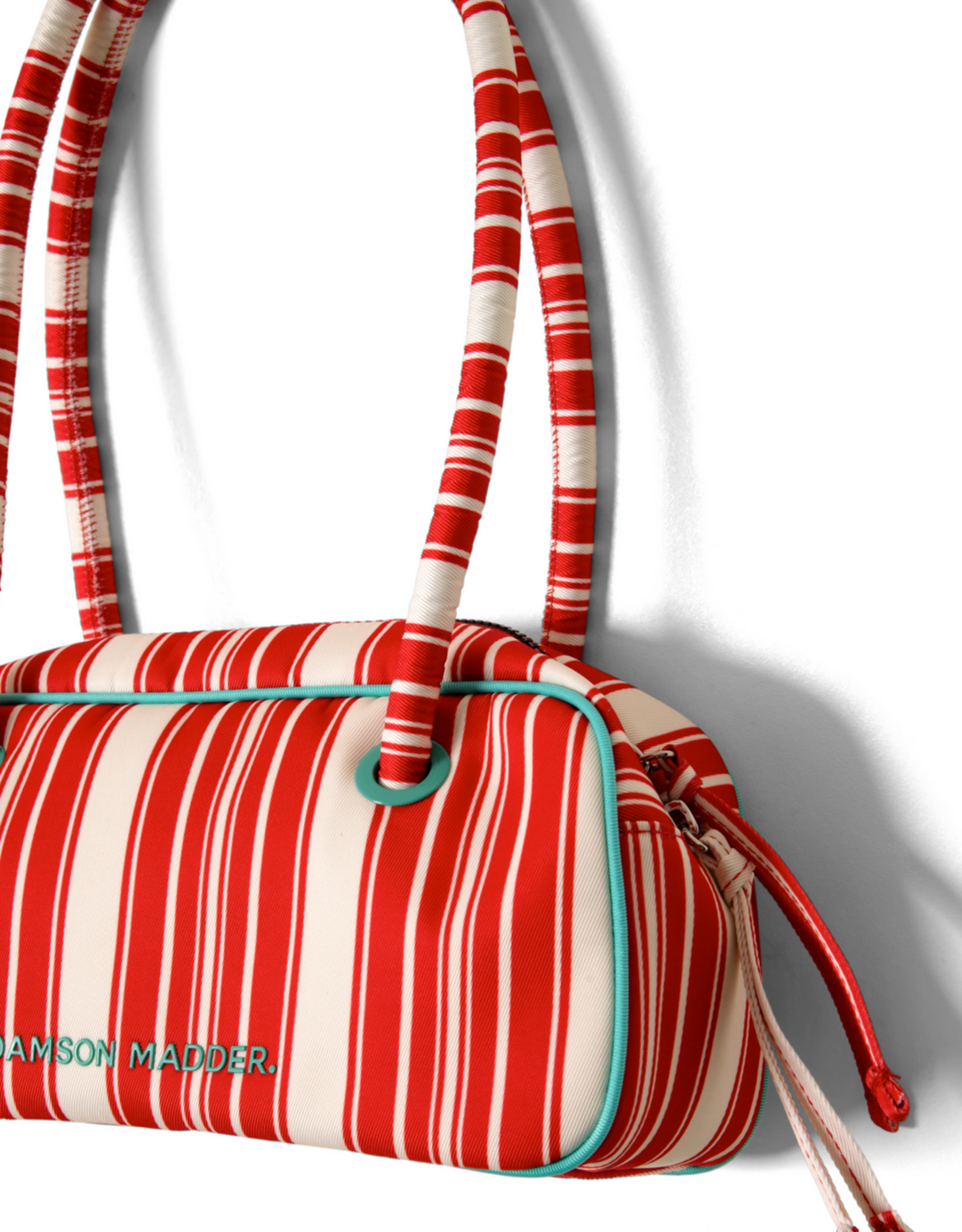 Damson Madder Bag Bowler 'Renne' - Cherry Deck Chair Stripe - Damson Madder