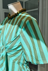 Damson Madder Blouse 'Estelle' - Aqua Olive Stripe - Damson Madder