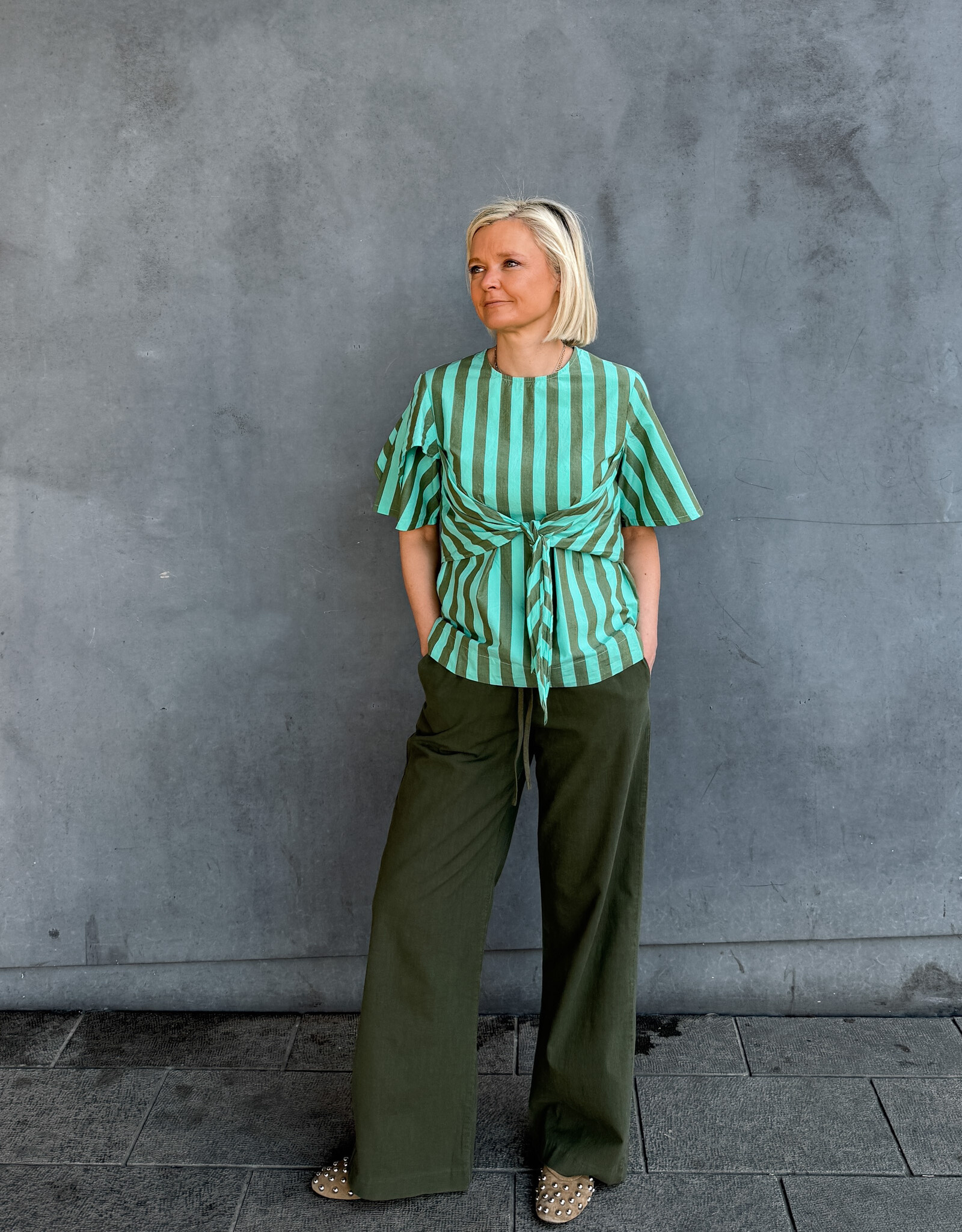 Hod Paris Broek 'Jeanne' - Kaki - Hod Paris