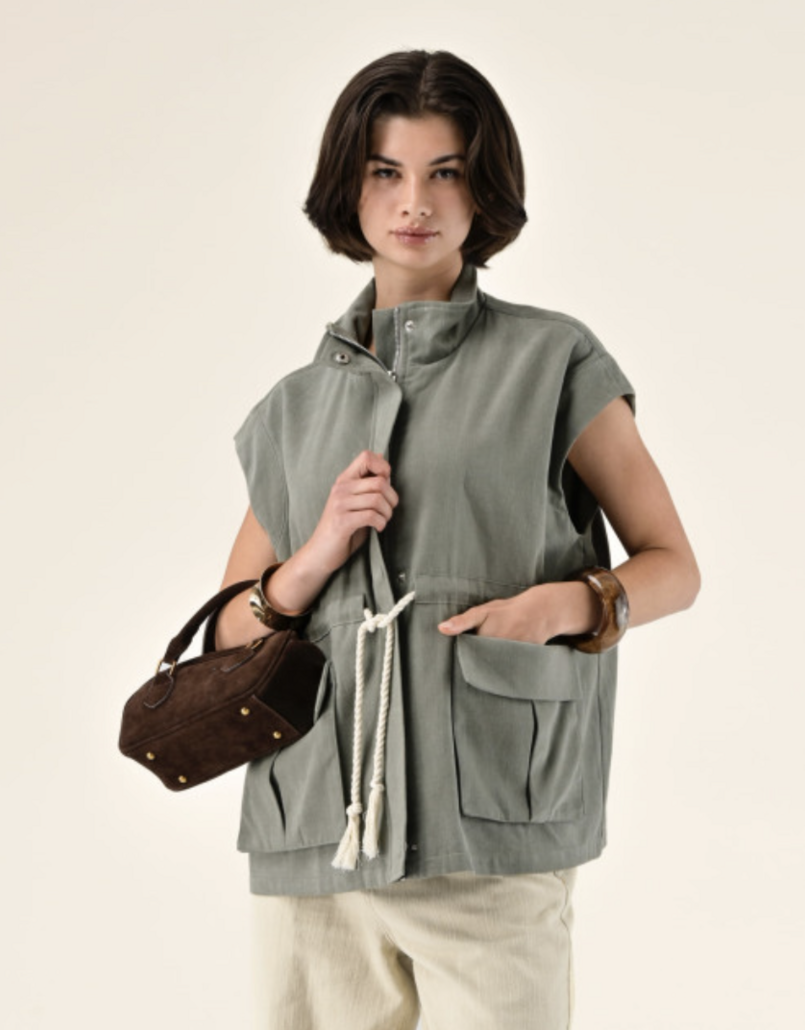 Orfeo - LMK Waistcoat 'Vivianna'  - Kaki - Orfeo