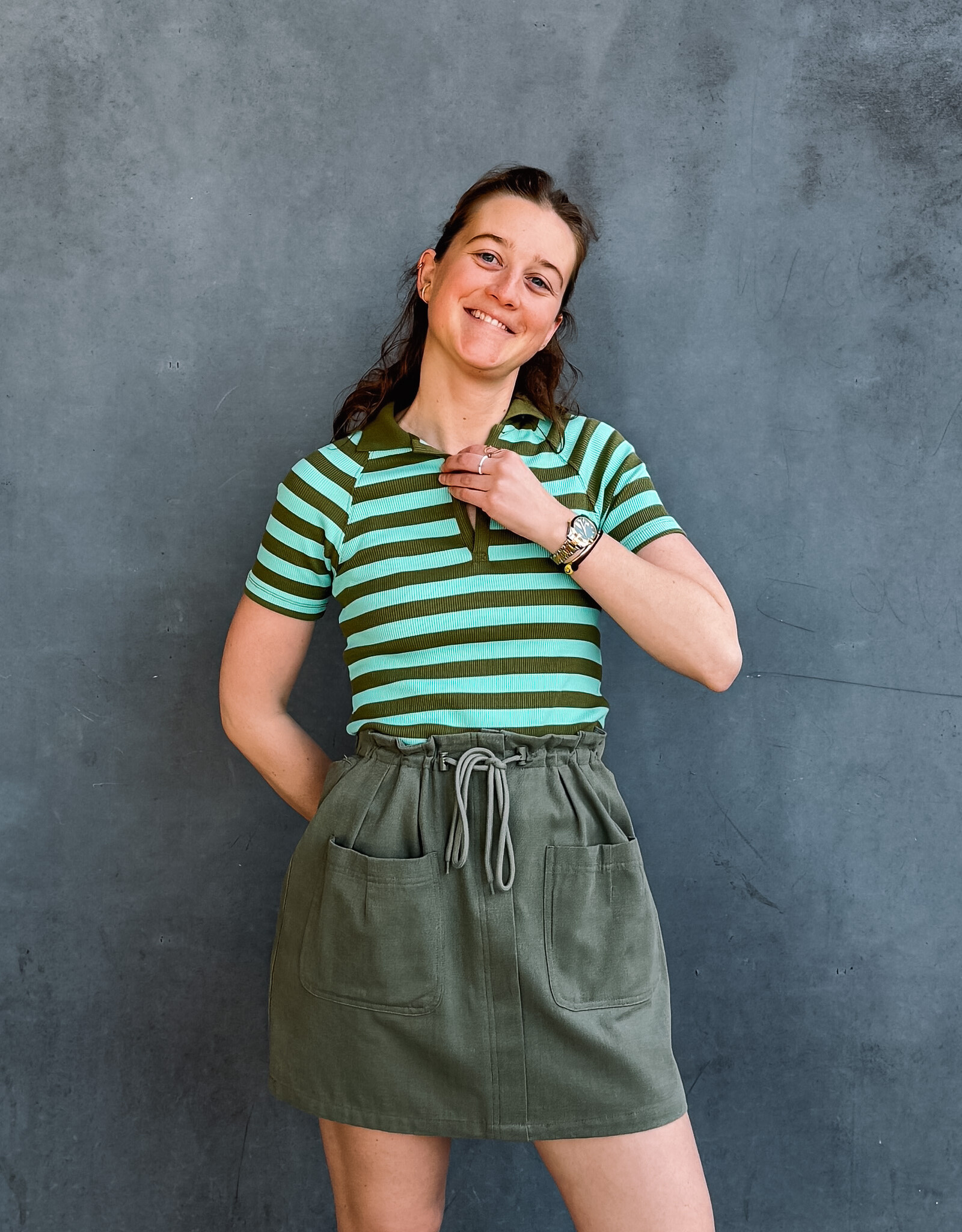 Damson Madder Polo 'Delphi' - Green - Damson Madder