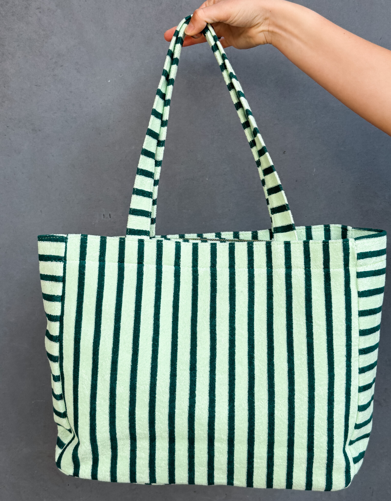 The Golden House Paris Cabas Stripe 'Mila' - Green/Pistache