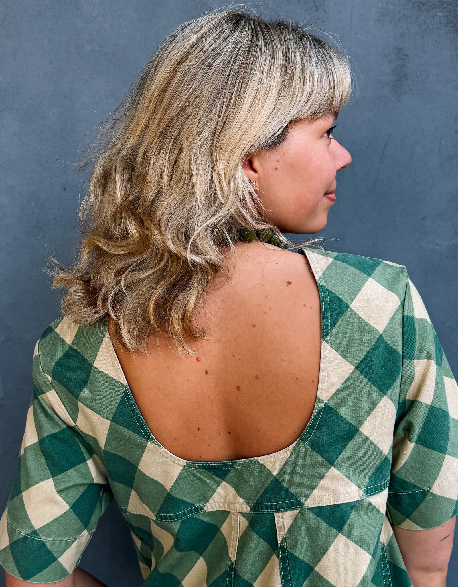 Damson Madder Jurk 'Bridget' - Green Butter Gingham - Damson Madder