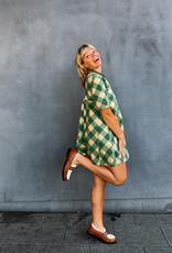 Damson Madder Jurk 'Bridget' - Green Butter Gingham - Damson Madder