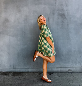 Damson Madder Jurk 'Bridget' - Green Butter Gingham - Damson Madder