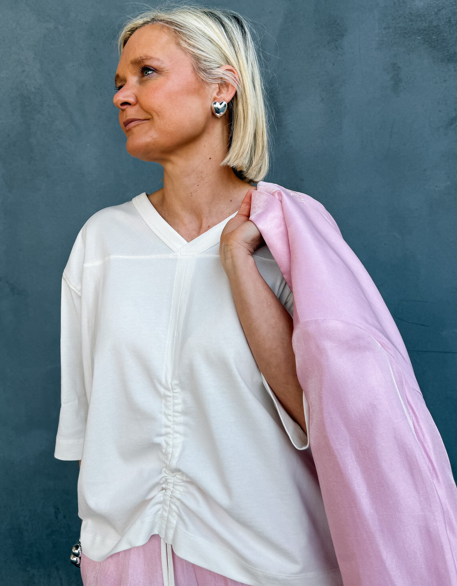 Catwalk Junkie T-Shirt 'Strap Detail' - Off White - Catwalk Junkie