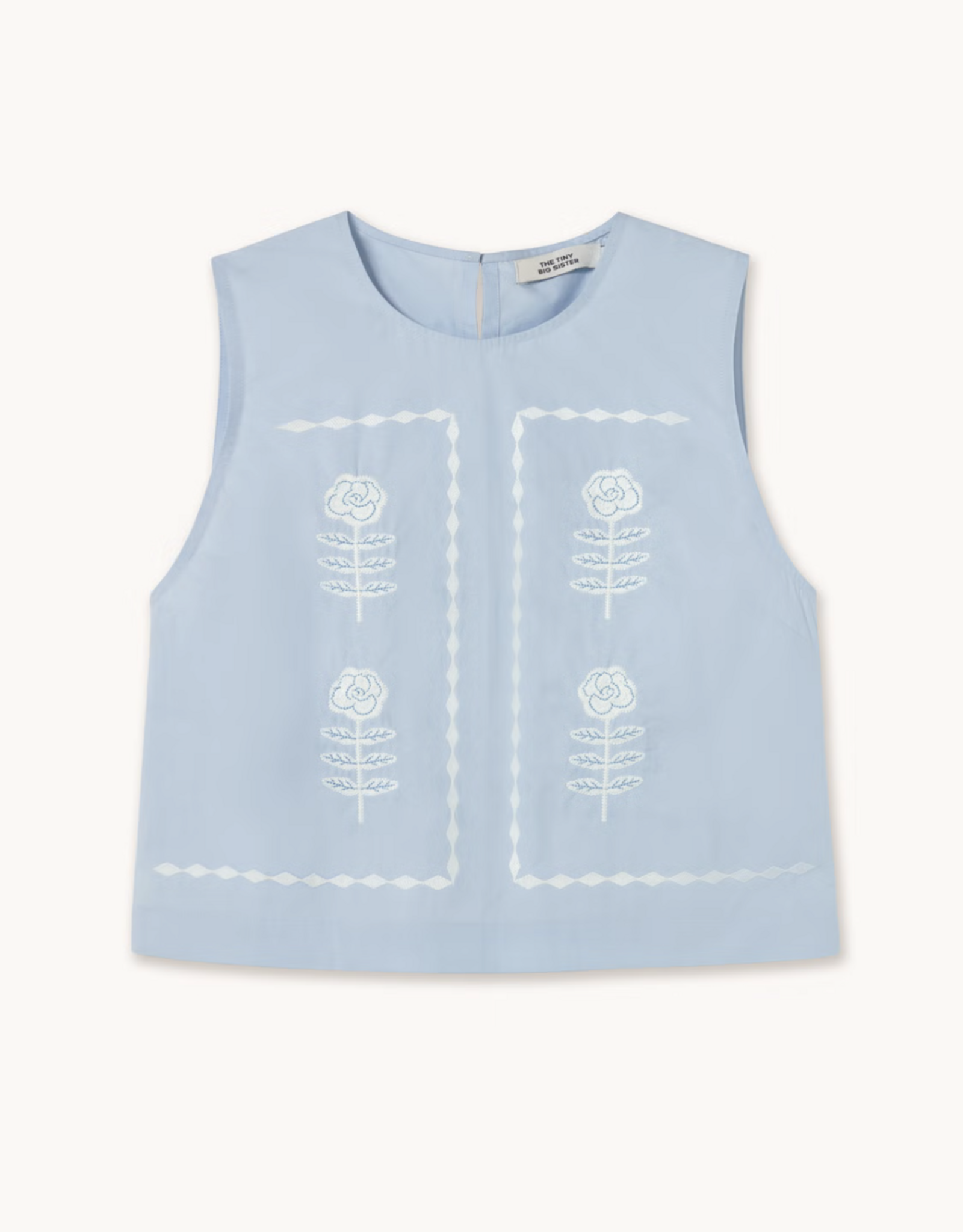The Tiny Big Sister Top 'Embroidered' - Blue - The Tiny Big Sister