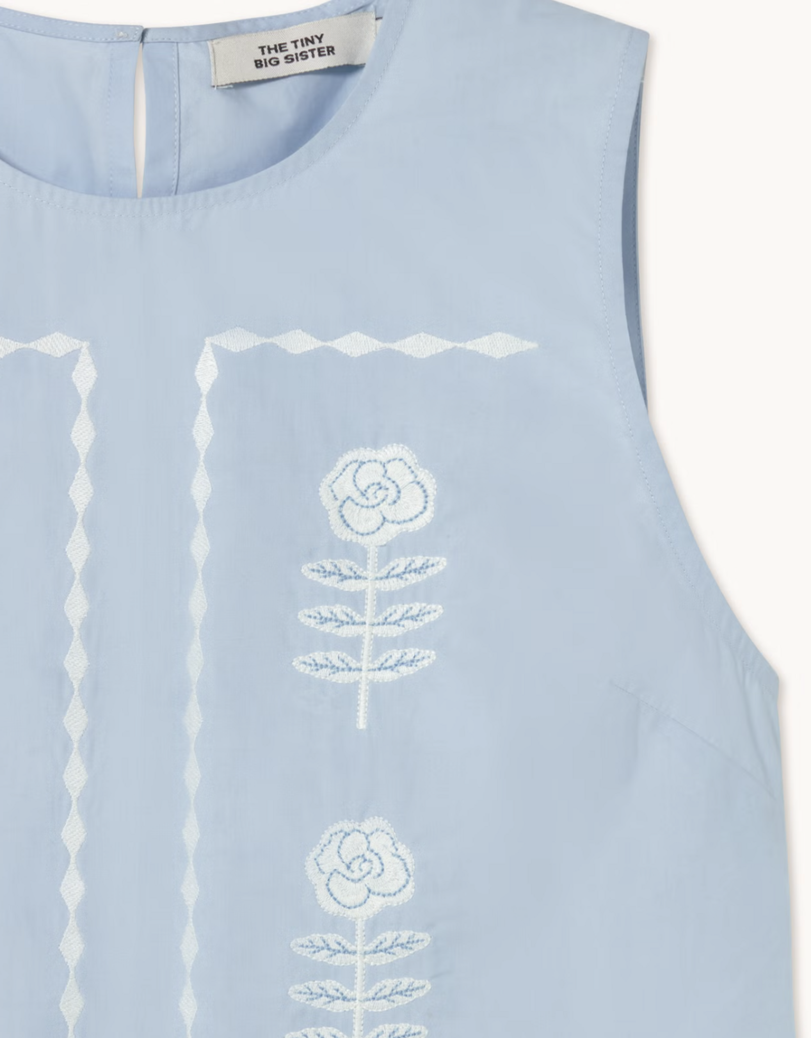 The Tiny Big Sister Top 'Embroidered' - Blue - The Tiny Big Sister