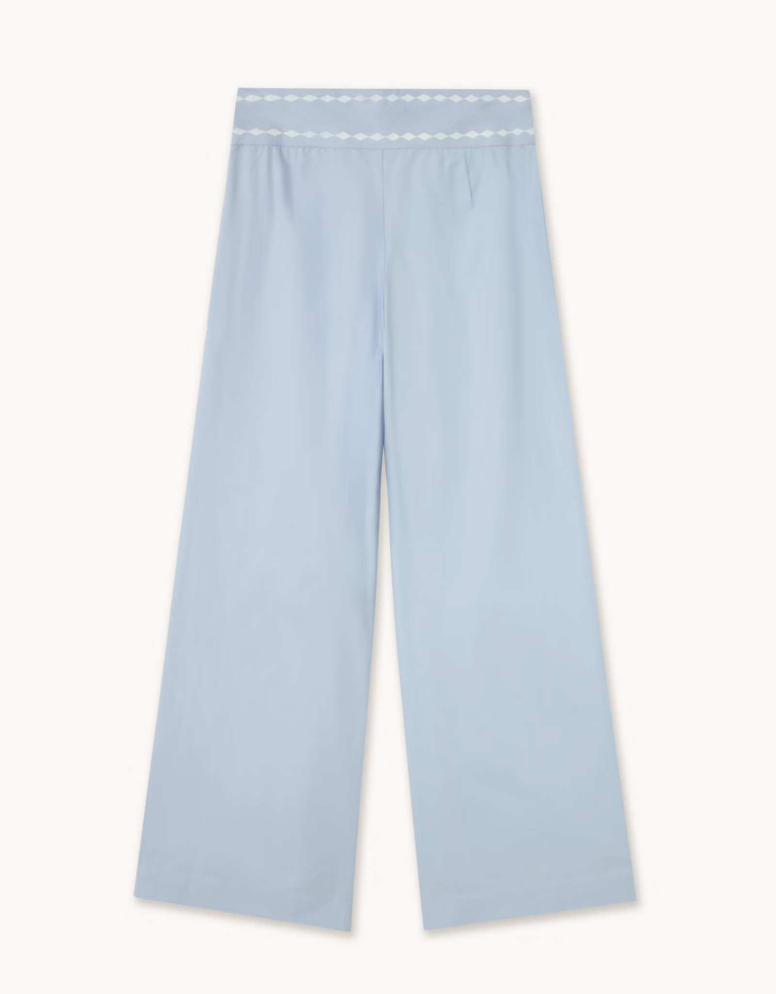 The Tiny Big Sister Broek Wide 'Embroidered' - Pretty Blue -  The Tiny Big Sister