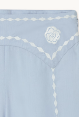 The Tiny Big Sister Broek Wide 'Embroidered' - Pretty Blue -  The Tiny Big Sister