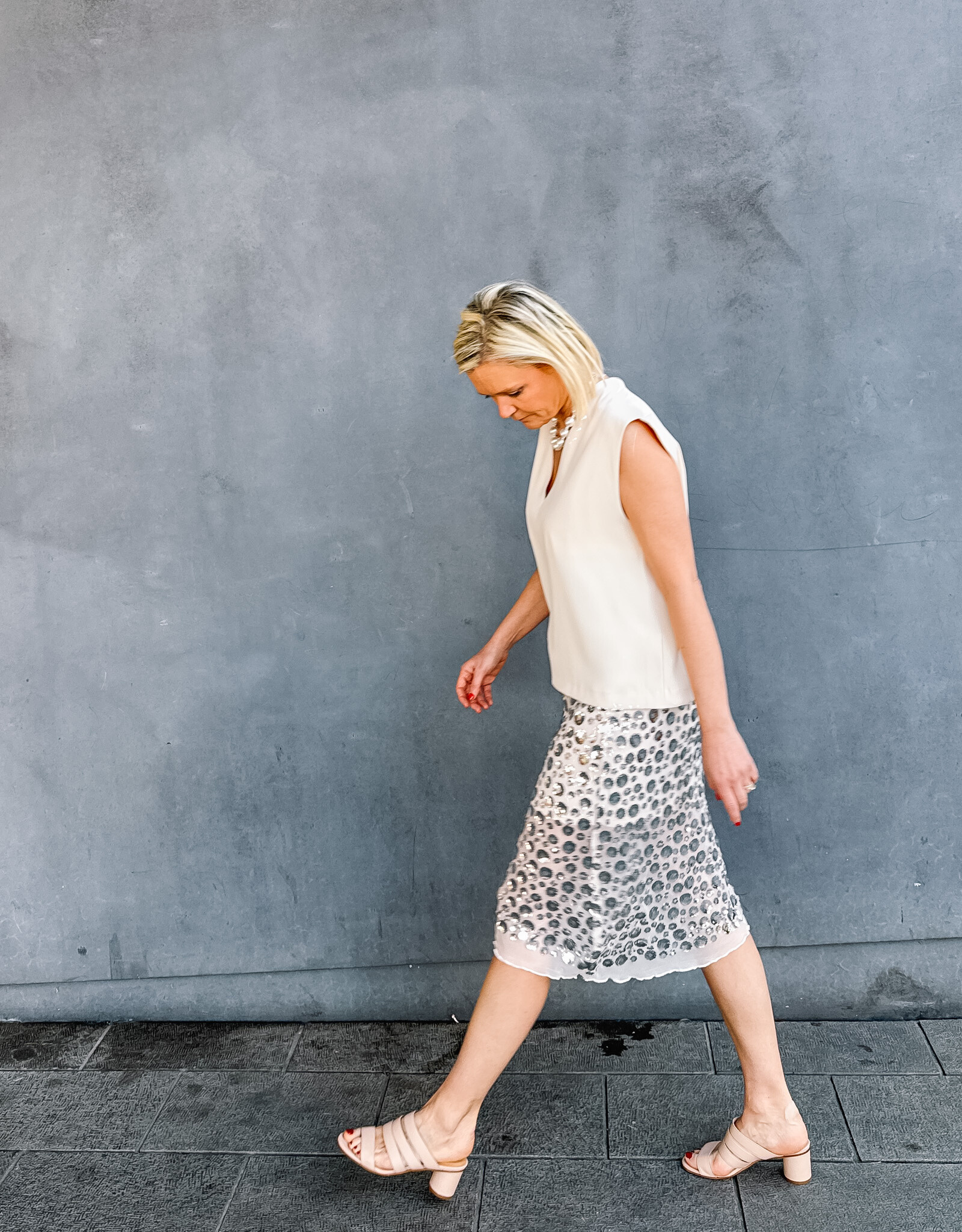 Rok Flower Sequins 'Gilla' - Creme - Neo Noir