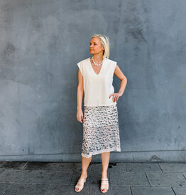 Rok Flower Sequins 'Gilla' - Creme - Neo Noir