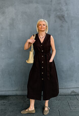 Withblack Jurk Midi 'Helena' - Chocolate - Withblack