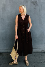 Withblack Jurk Midi 'Helena' - Chocolate - Withblack