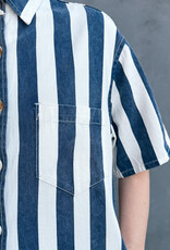 The Golden House Feel Playsuit Stripe 'Mila' - Navy/White