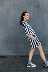 The Golden House Feel Playsuit Stripe 'Mila' - Navy/White