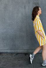 The Golden House Feel Playsuit Stripe 'Mila' - Yellow/White