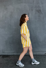 The Golden House Feel Playsuit Stripe 'Mila' - Yellow/White