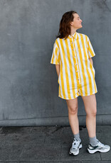 The Golden House Feel Playsuit Stripe 'Mila' - Yellow/White