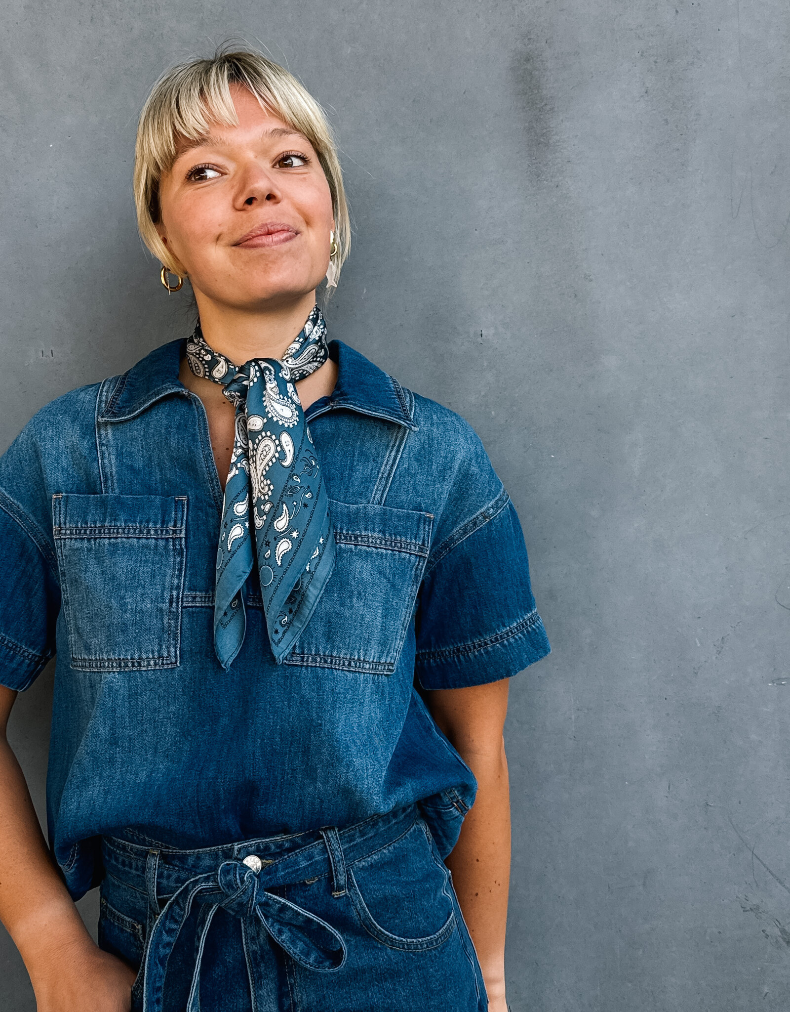 Orfeo - LMK Blouse 'Lyne' - Denim - Orfeo