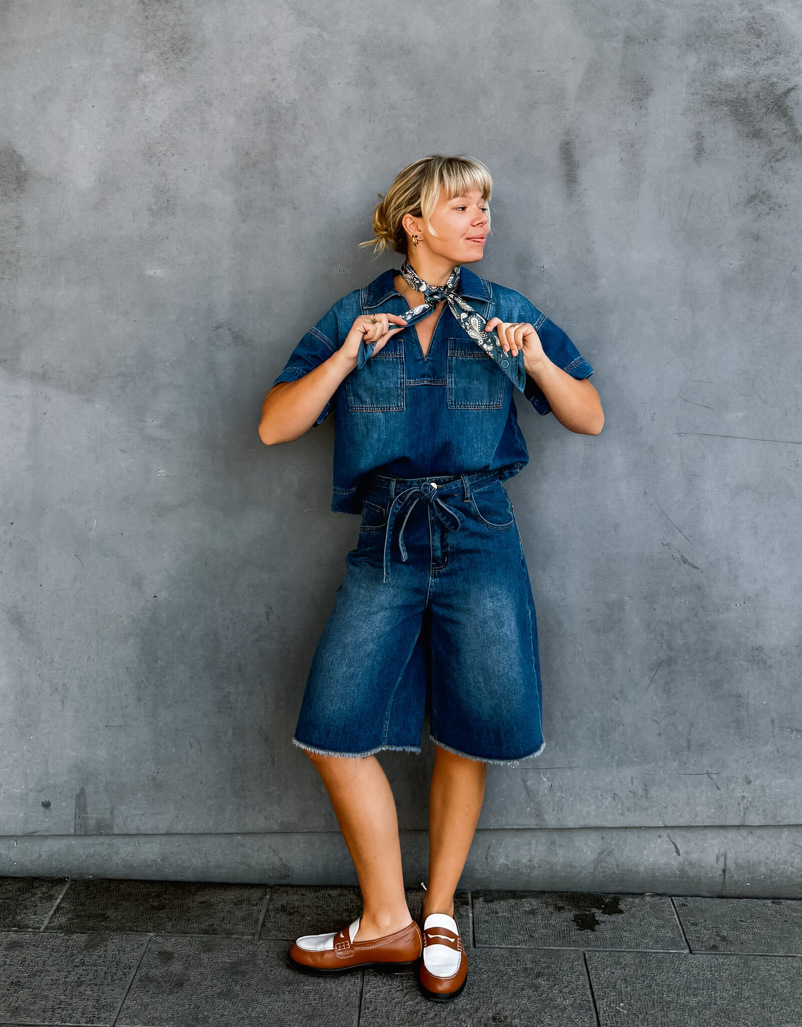 Orfeo - LMK Blouse 'Lyne' - Denim - Orfeo